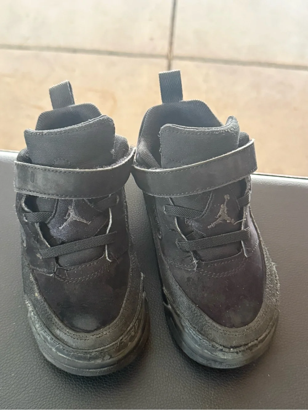 Nike Kids Black High-Top Sneakers with Strap